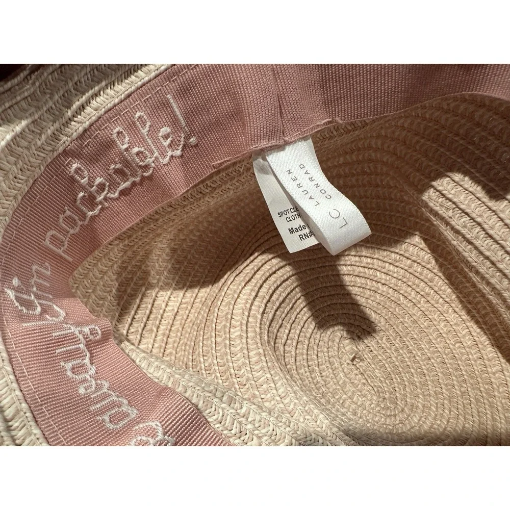 Lauren Conrad Straw Paper Packable BEACH SUN‎ HAT Bow GUC
